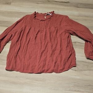 Sonoma Women's Rust Textured Blouse